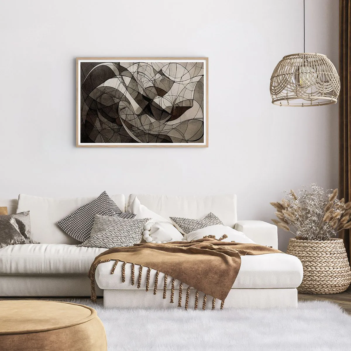 Plagát v ráme zo svetlého duba - Obeh farieb Zeme - 91x61 cm