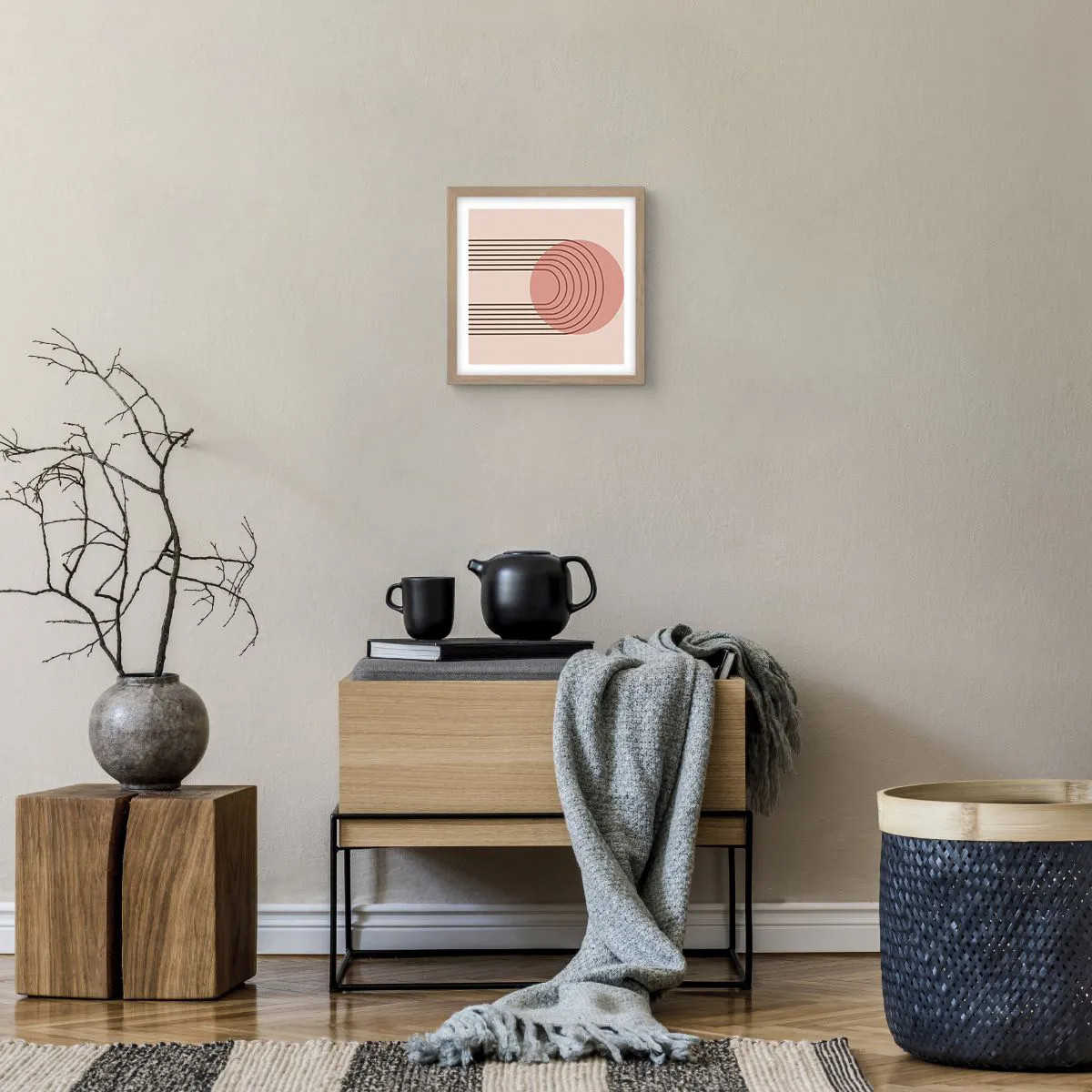 Poster in einem Rahmen aus heller Eiche - Unwiderstehliche Anziehungskraft - 30x30 cm