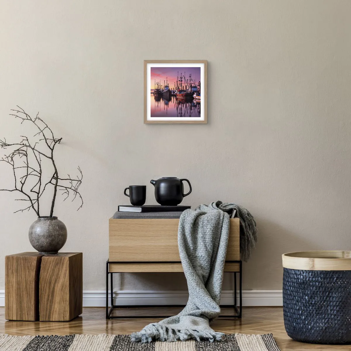 Poster in cornice rovere chiaro - Prima del giorno successivo - 30x30 cm