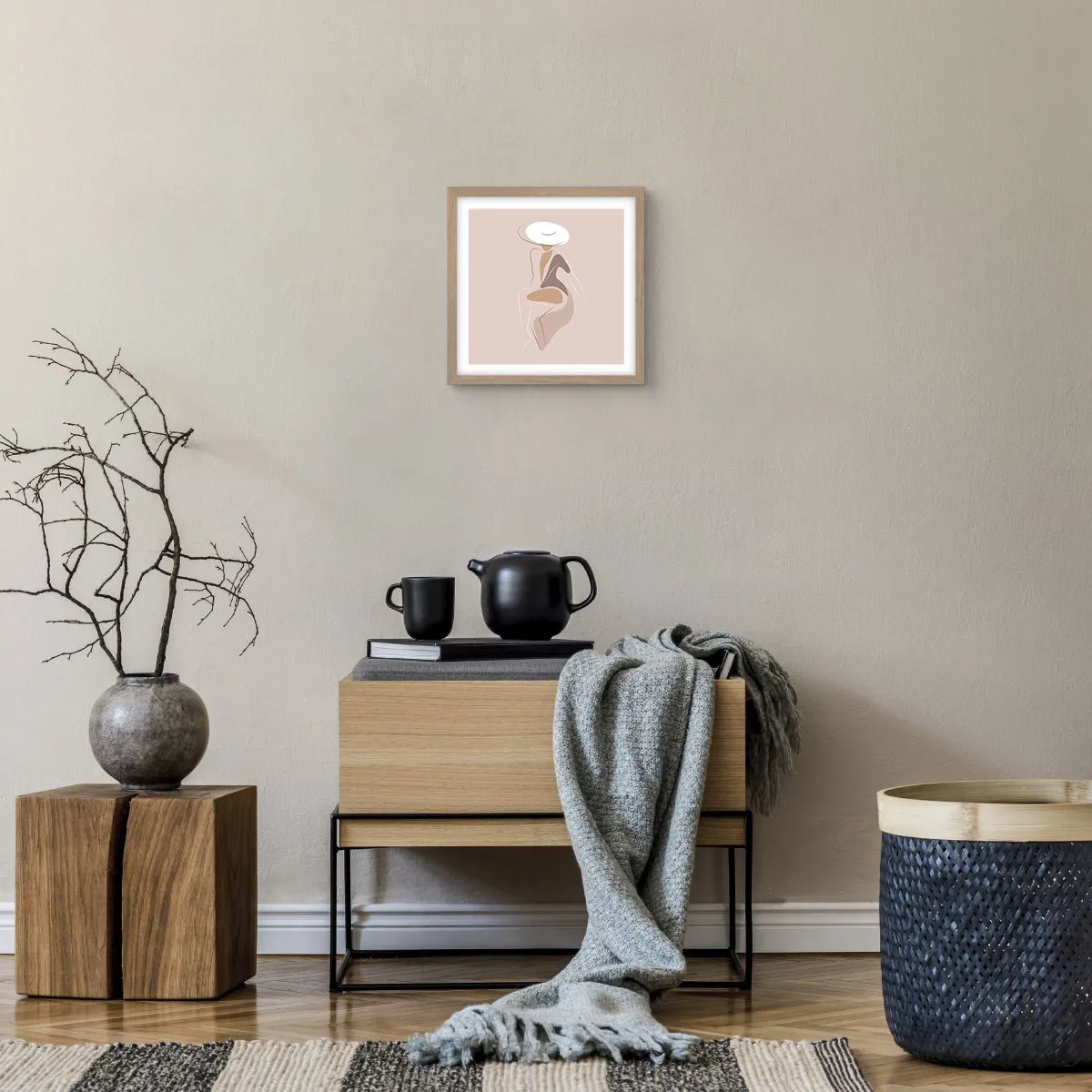 Plagát v ráme zo svetlého duba - Ako vyzerá pravá dáma? - 30x30 cm