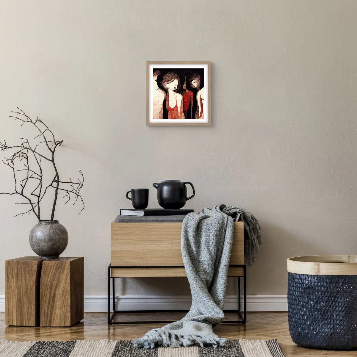 Affiche dans un chêne clair - Poster - Madones des ténèbres - 30x30 cm