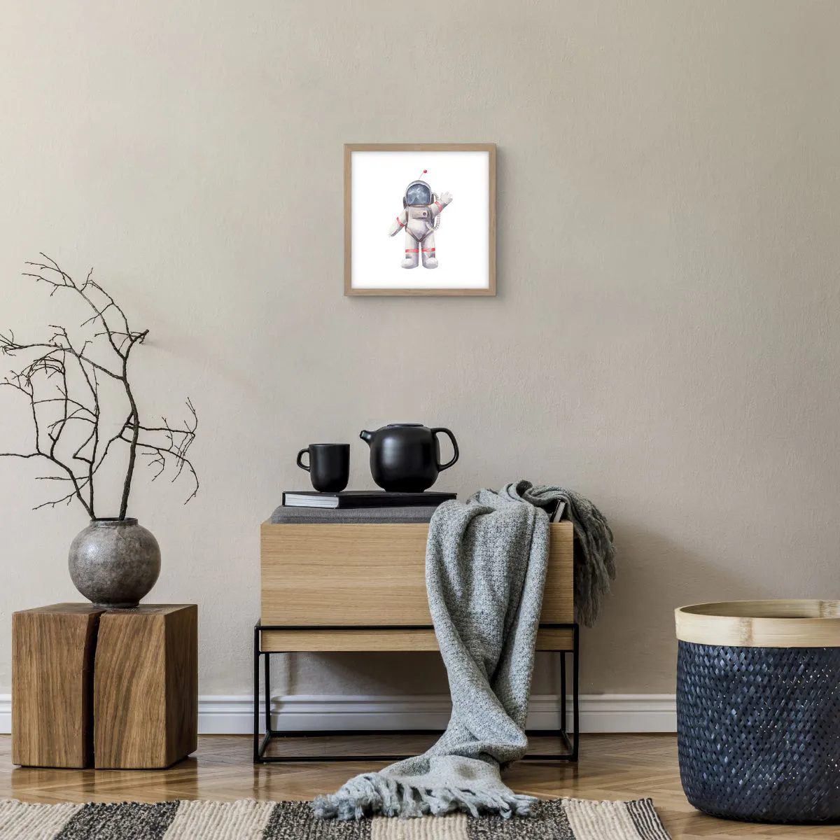 Plakát v rámu světlý dub - Tak zatím! - 30x30 cm