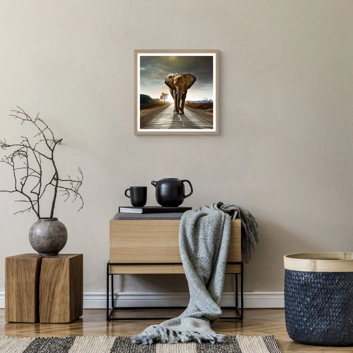 Pôster com moldura de carvalho claro - Não faz parte da composição da porcela - 40x40 cm