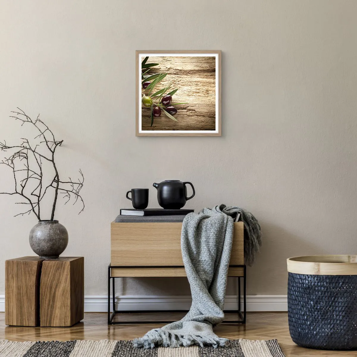 Poster in light oak frame - Straight from Nature - 40x40 cm
