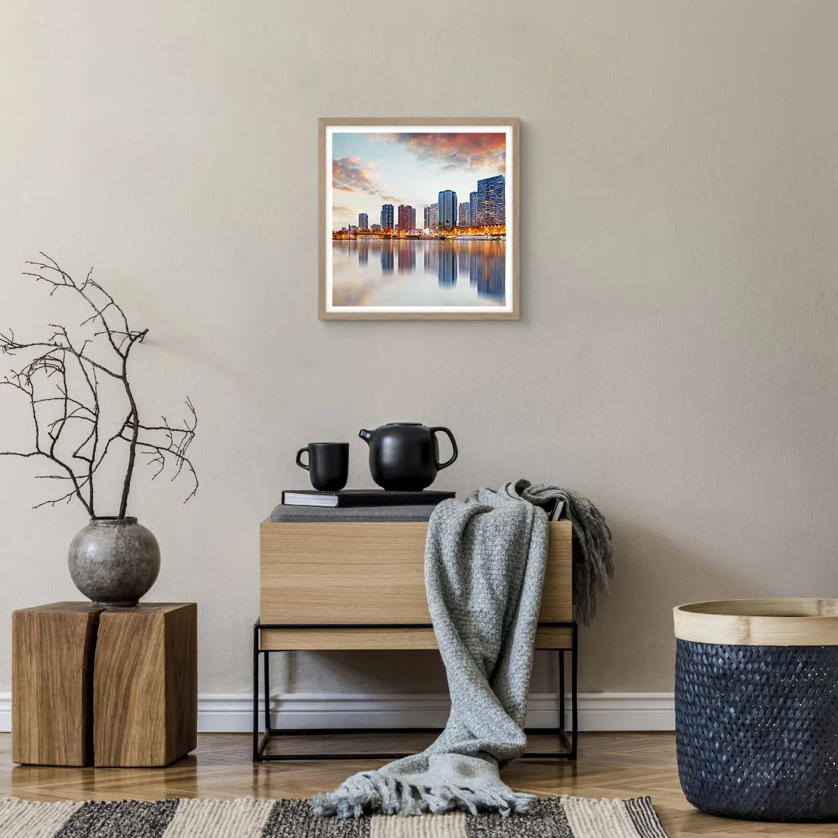 Plakat w ramie jasny dąb - Monumentalny spokój Paryża - 40x40 cm