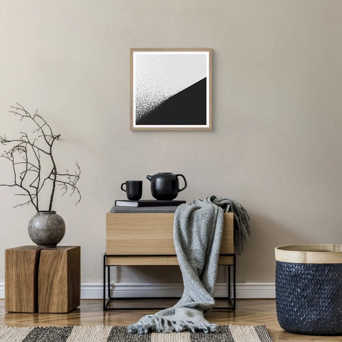 Póster en marco roble claro - Cada vez más rápido, cada vez más alto - 40x40 cm