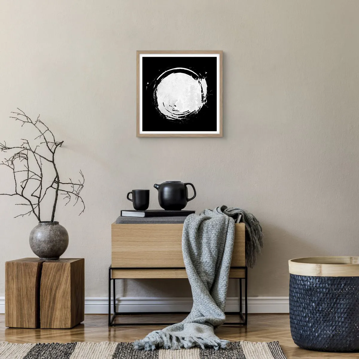 Poster in light oak frame - Good Solution - 40x40 cm