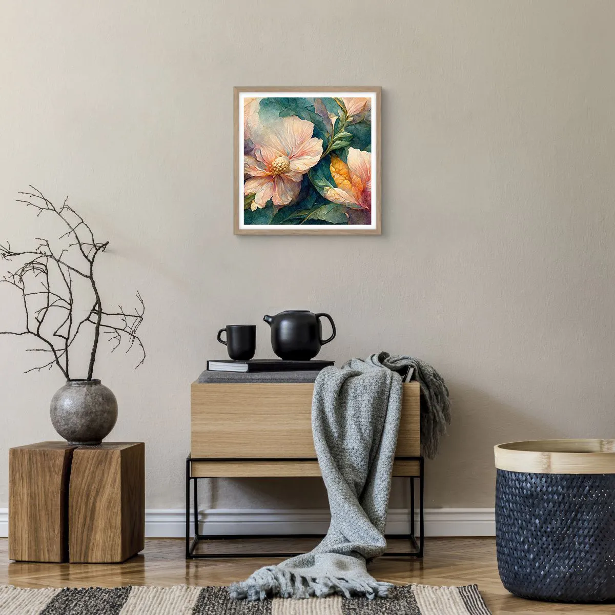 Affiche dans un chêne clair - Poster - Uniquement de la subtilité - 40x40 cm