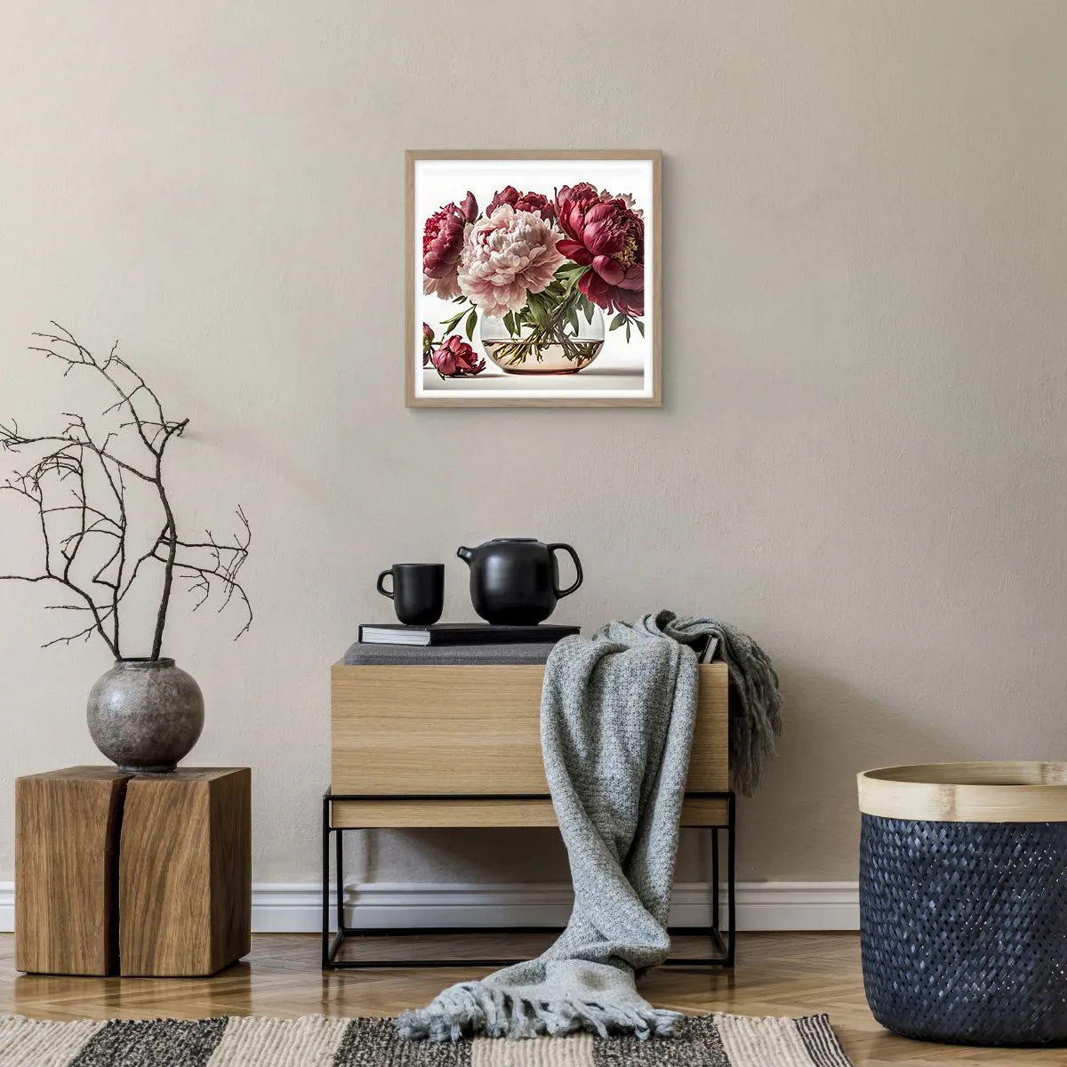 Plakát v rámu světlý dub - V plném rozkvětu krásy - 40x40 cm