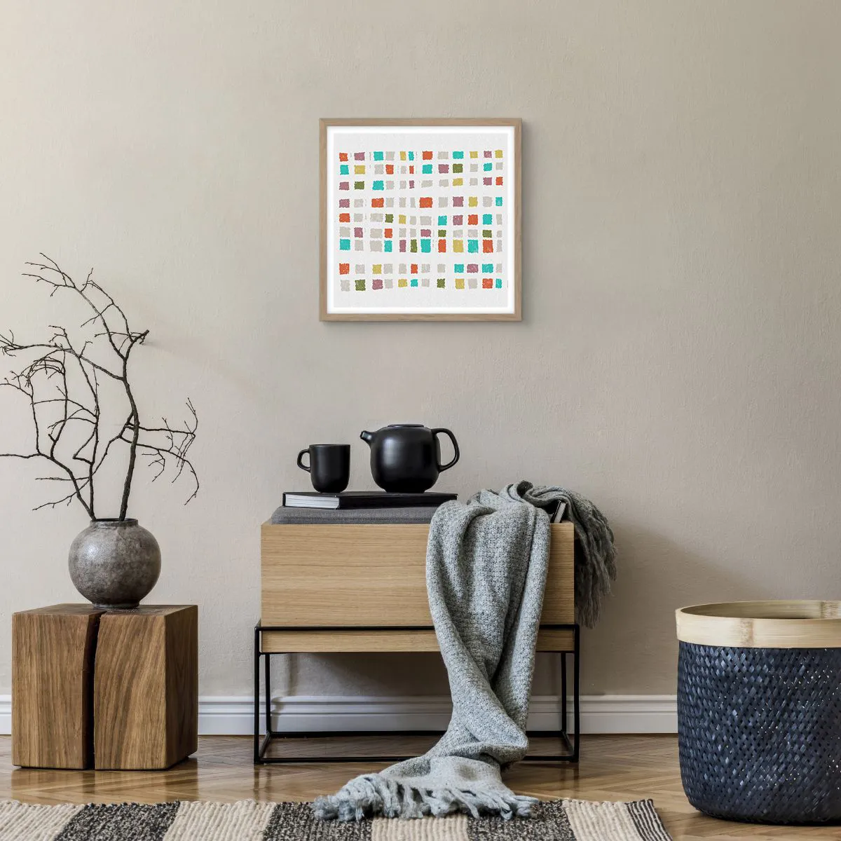 Póster en marco roble claro - Juego desconocido - 40x40 cm