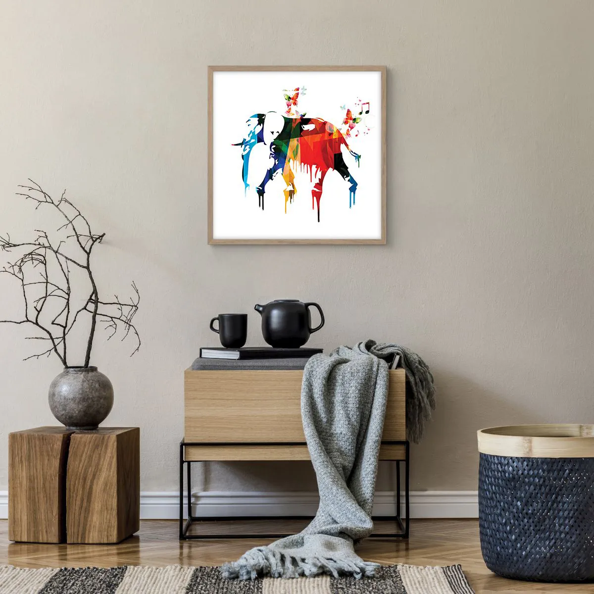 Affiche dans un chêne clair - Poster - Tout le monde peut danser - 50x50 cm