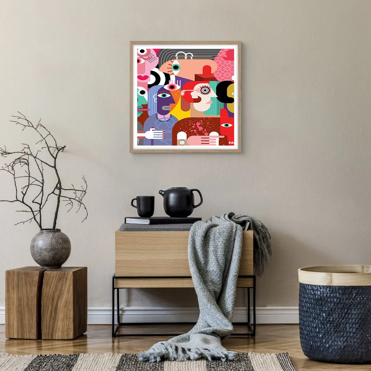 Plagát v ráme zo svetlého duba - My od pána Picassa - 50x50 cm