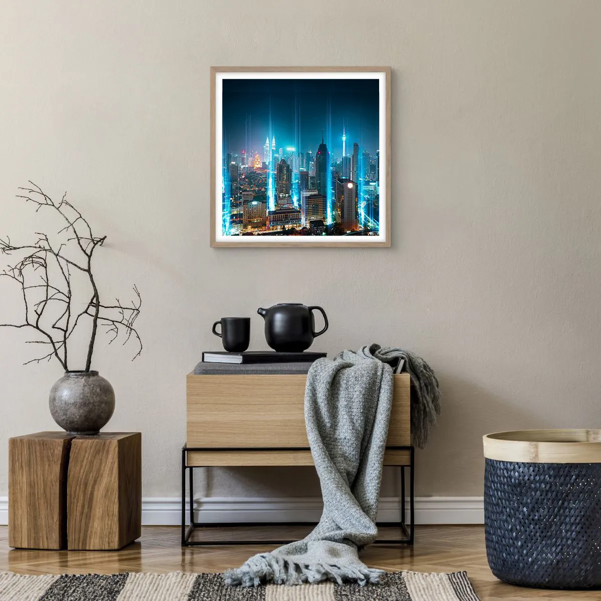 Plagát v ráme zo svetlého duba - Berlínskym spôsobom do neba - 50x50 cm