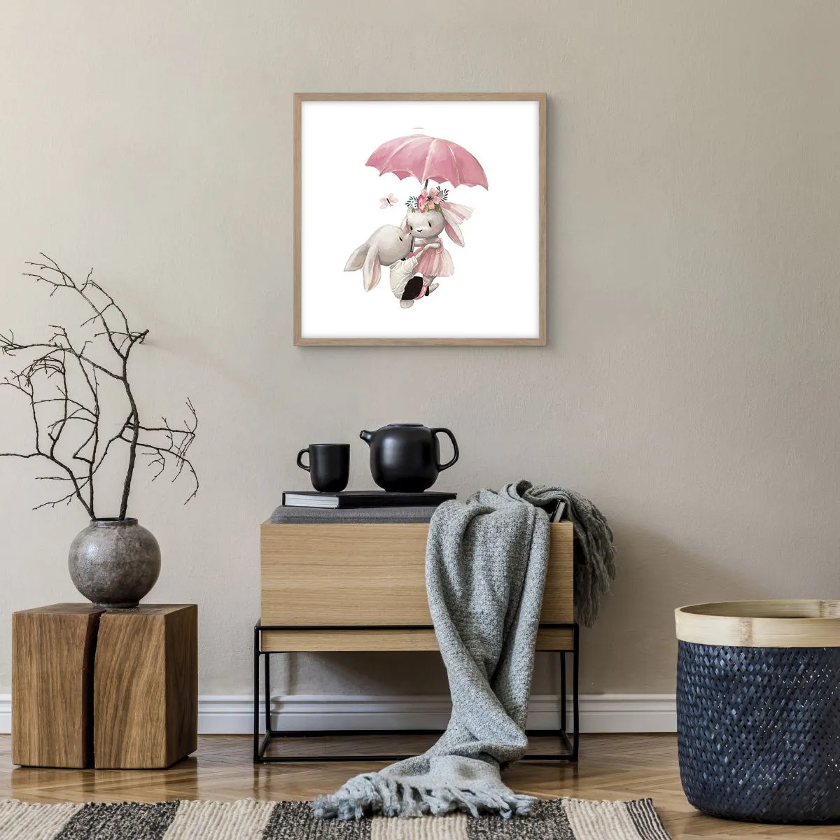 Affisch i ram av ljusek - Det är just kärlek - 50x50 cm