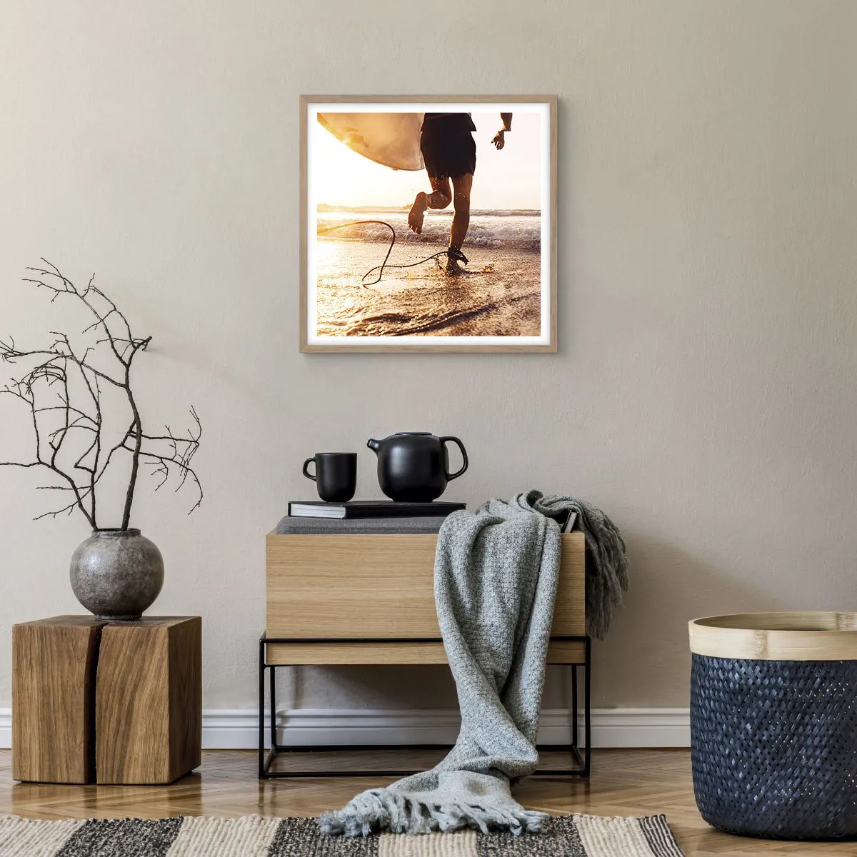 Poszter világos tölgy keretben - A hullám felé - 50x50 cm