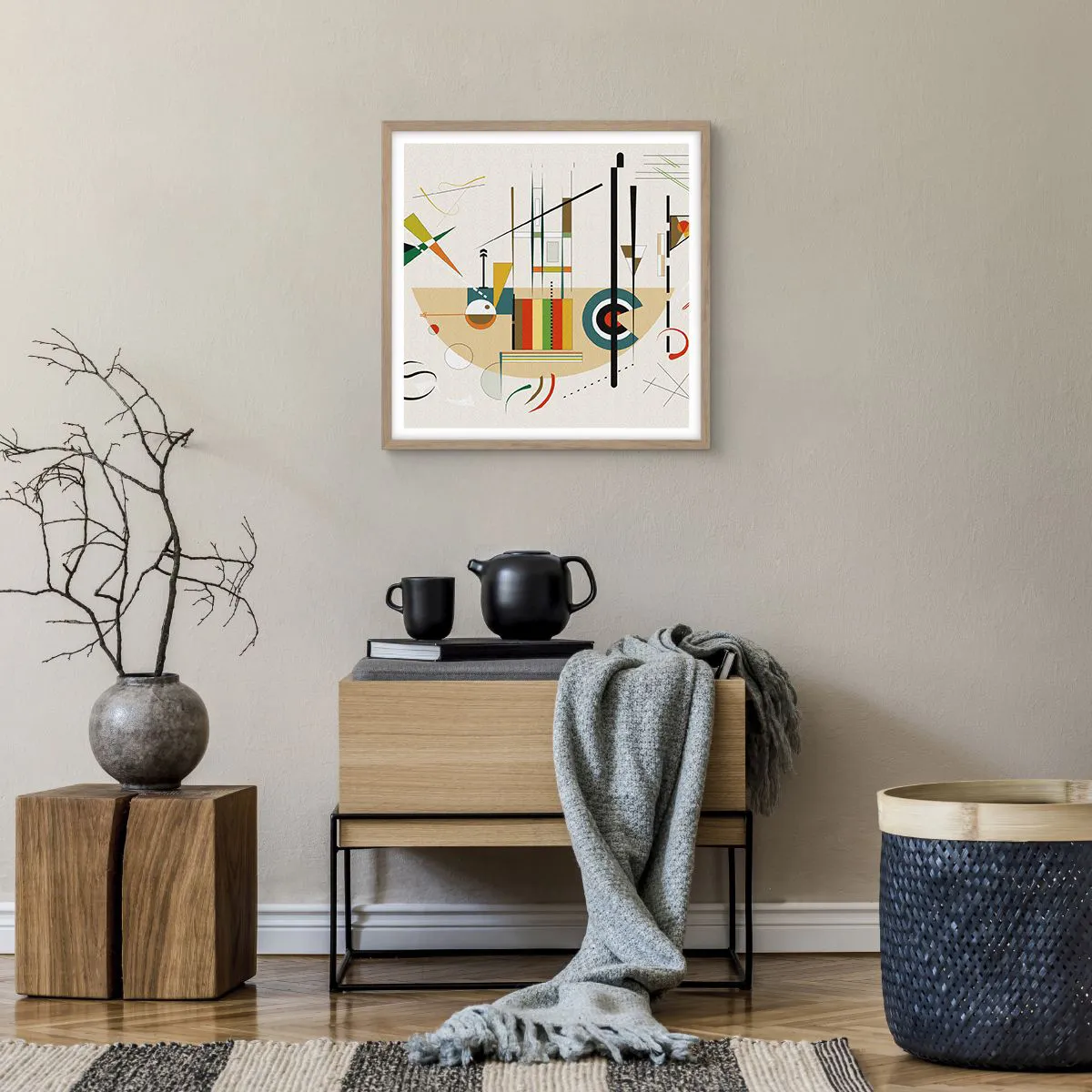 Plakát v rámu světlý dub - A svět se směje - 50x50 cm