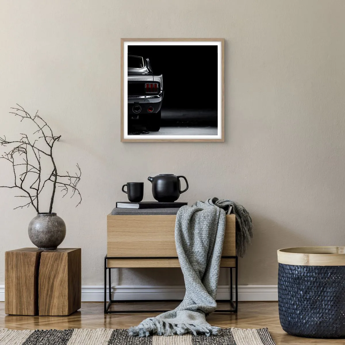 Pôster com moldura de carvalho claro - O charme do clássico - 50x50 cm