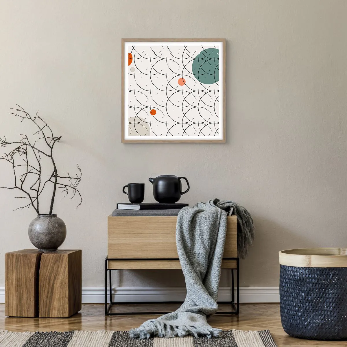 Pôster com moldura de carvalho claro - No espírito da pop art - 50x50 cm