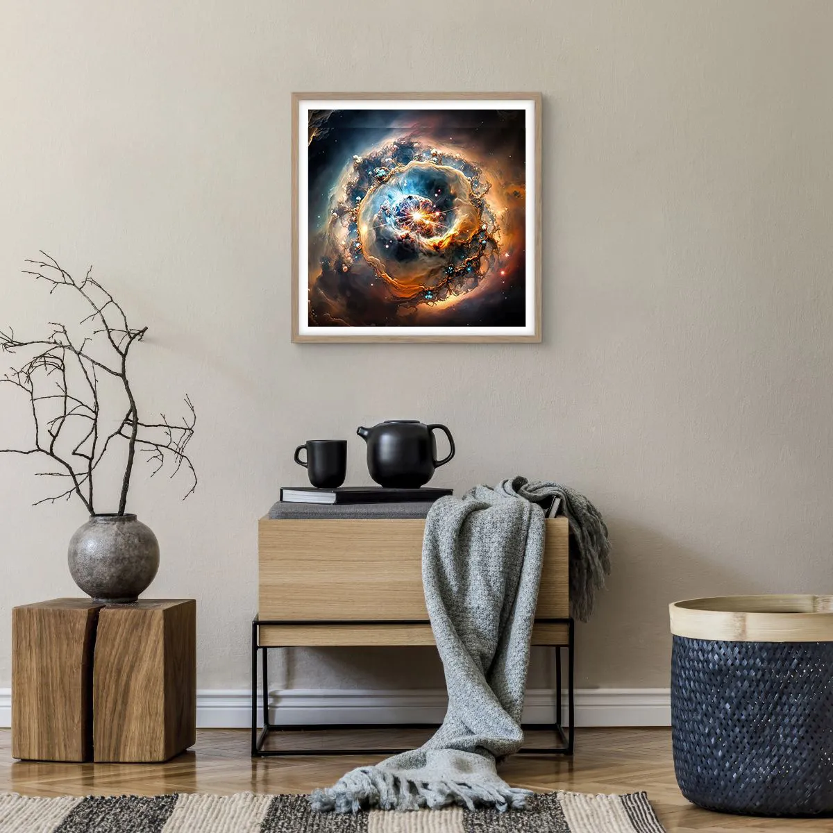 Een poster in een licht eiken lijst - Begin - 50x50 cm