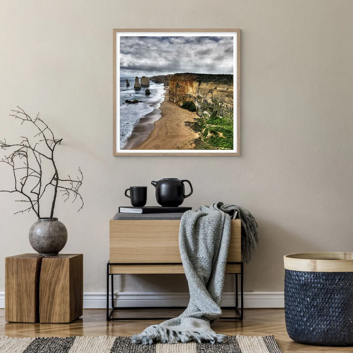 Plagát v ráme zo svetlého duba - Drsná krása - 60x60 cm