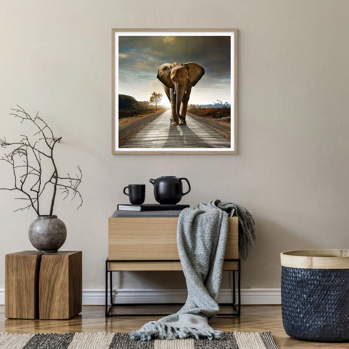 Plakat w ramie jasny dąb - I wcale nie w składzie porcelany - 60x60 cm