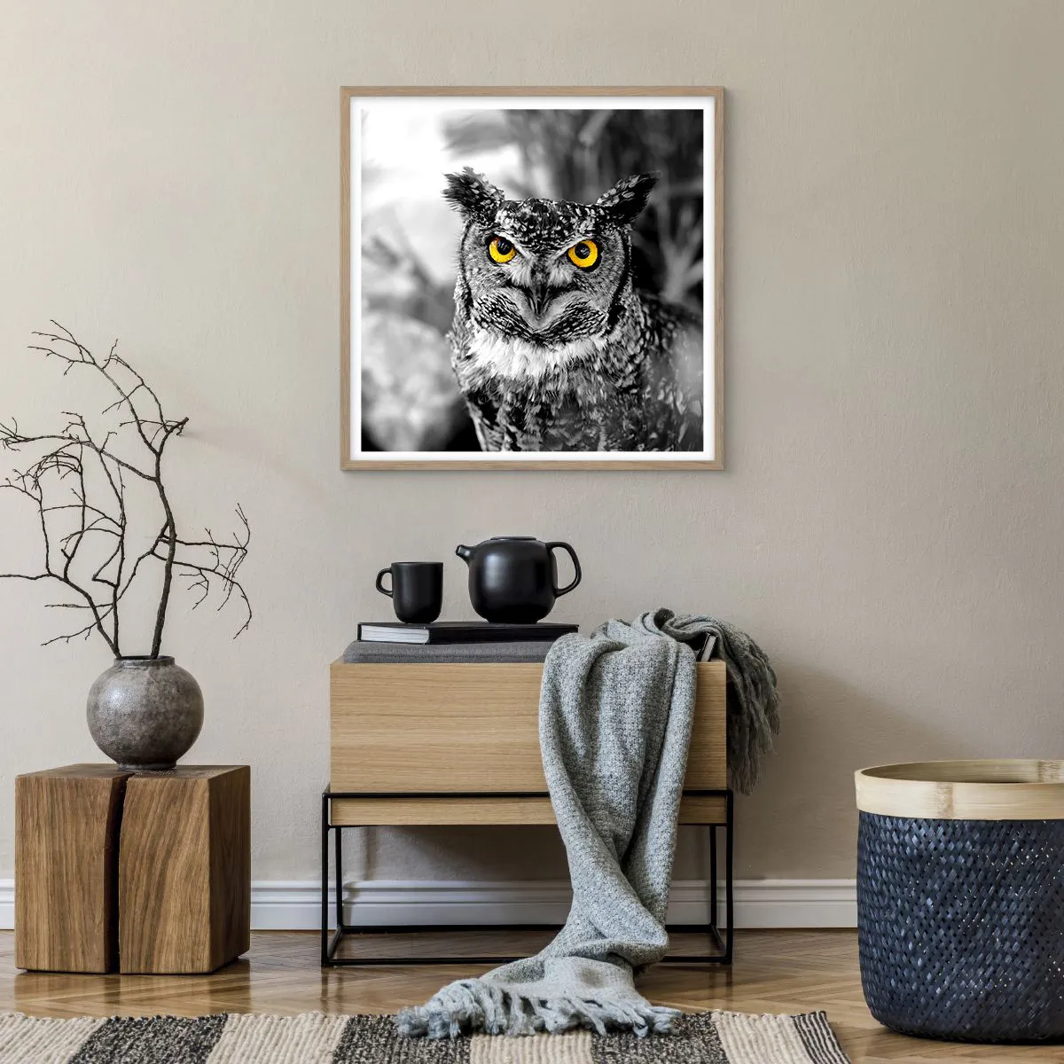 Poszter világos tölgy keretben - Semmi sem fog elbújni - 60x60 cm