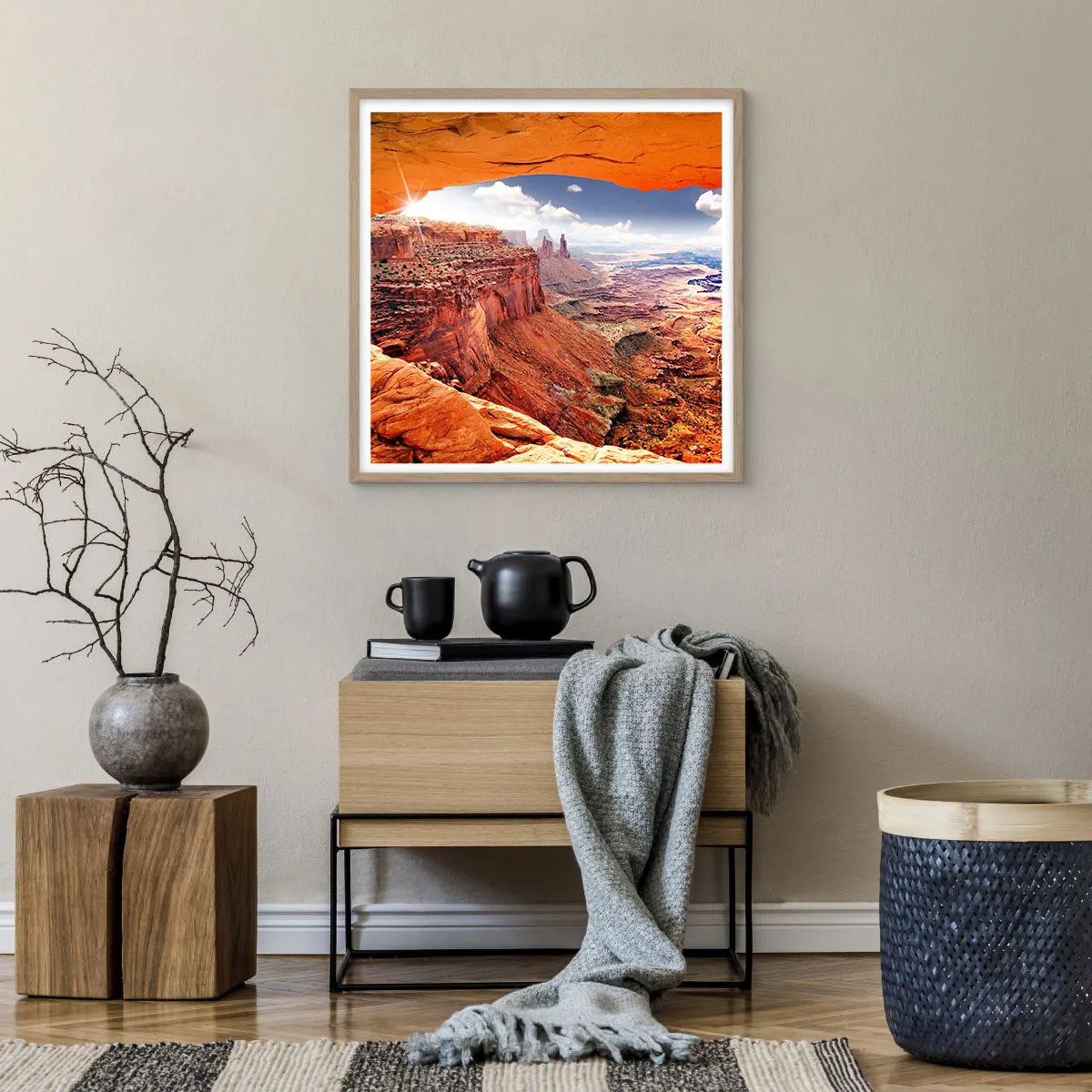 Plagát v ráme zo svetlého duba - Vytesané samotnou prírodou - 60x60 cm