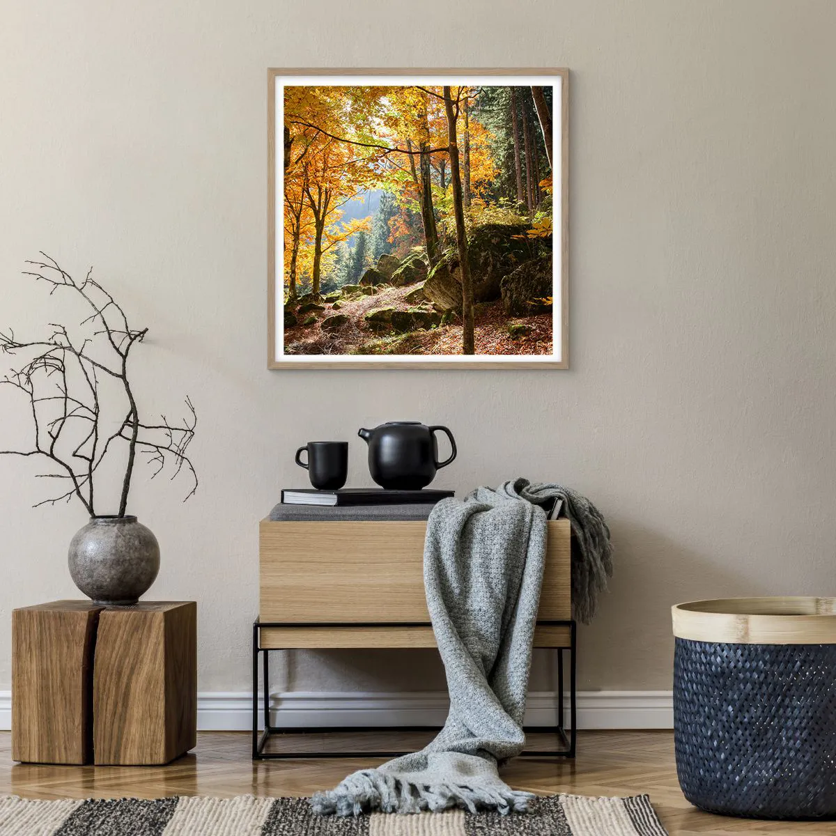 Poszter világos tölgy keretben - Itt az ideje a pihenésnek - 60x60 cm