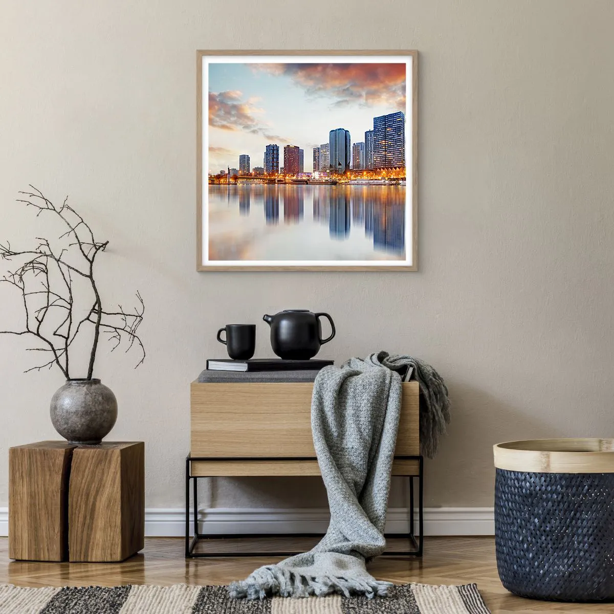 Plakat w ramie jasny dąb - Monumentalny spokój Paryża - 60x60 cm