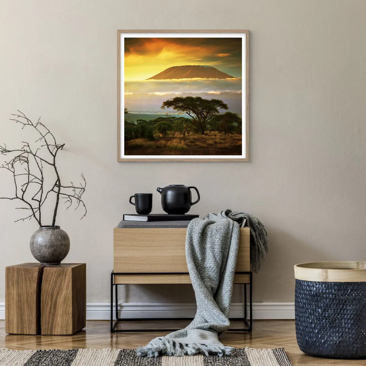 Póster en marco roble claro - El sueño del viajero - 60x60 cm