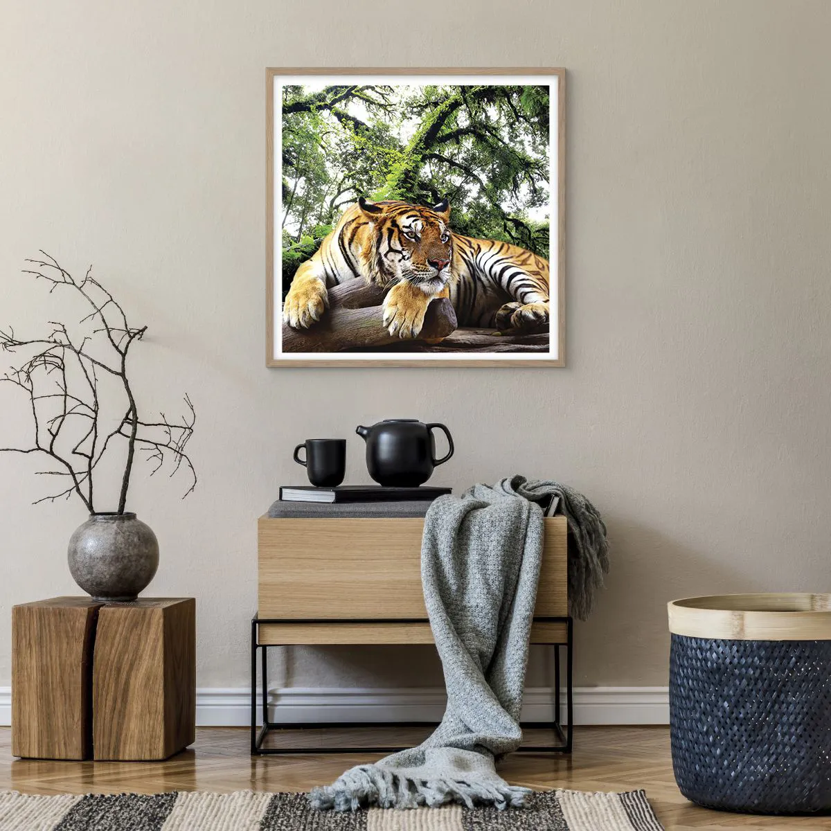 Plagát v ráme zo svetlého duba - S úctou - 60x60 cm