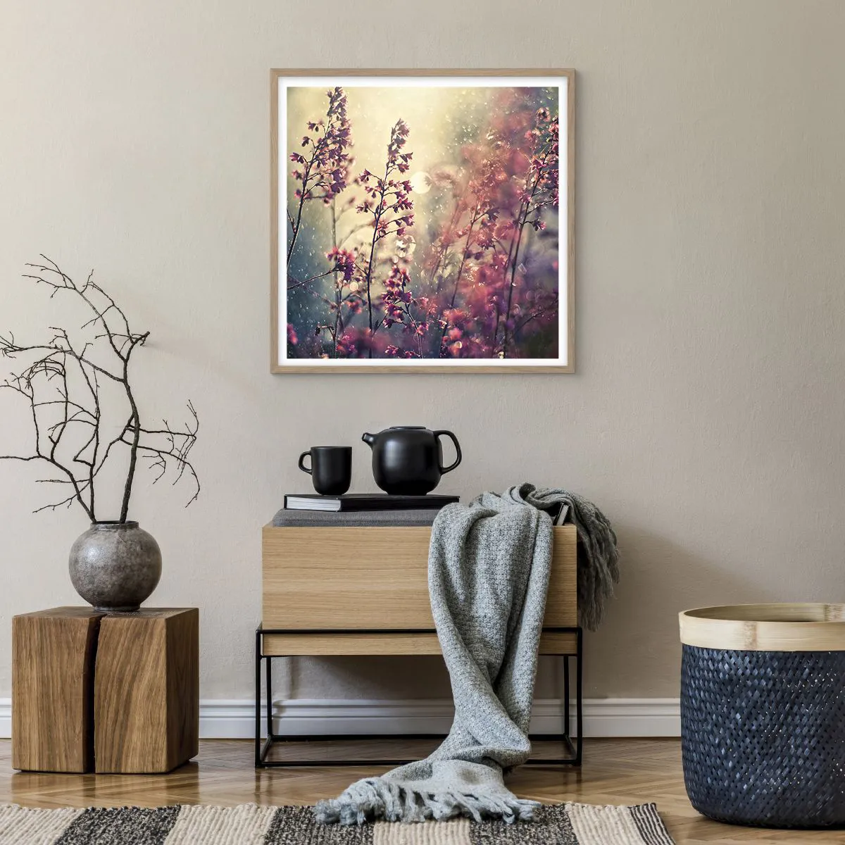 Affiche dans un chêne clair - Poster - Jardin secret - 60x60 cm