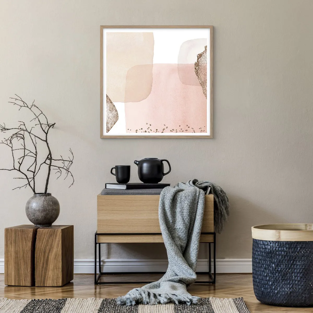 Poszter világos tölgy keretben - Egy pillantás a színeken keresztül - 60x60 cm