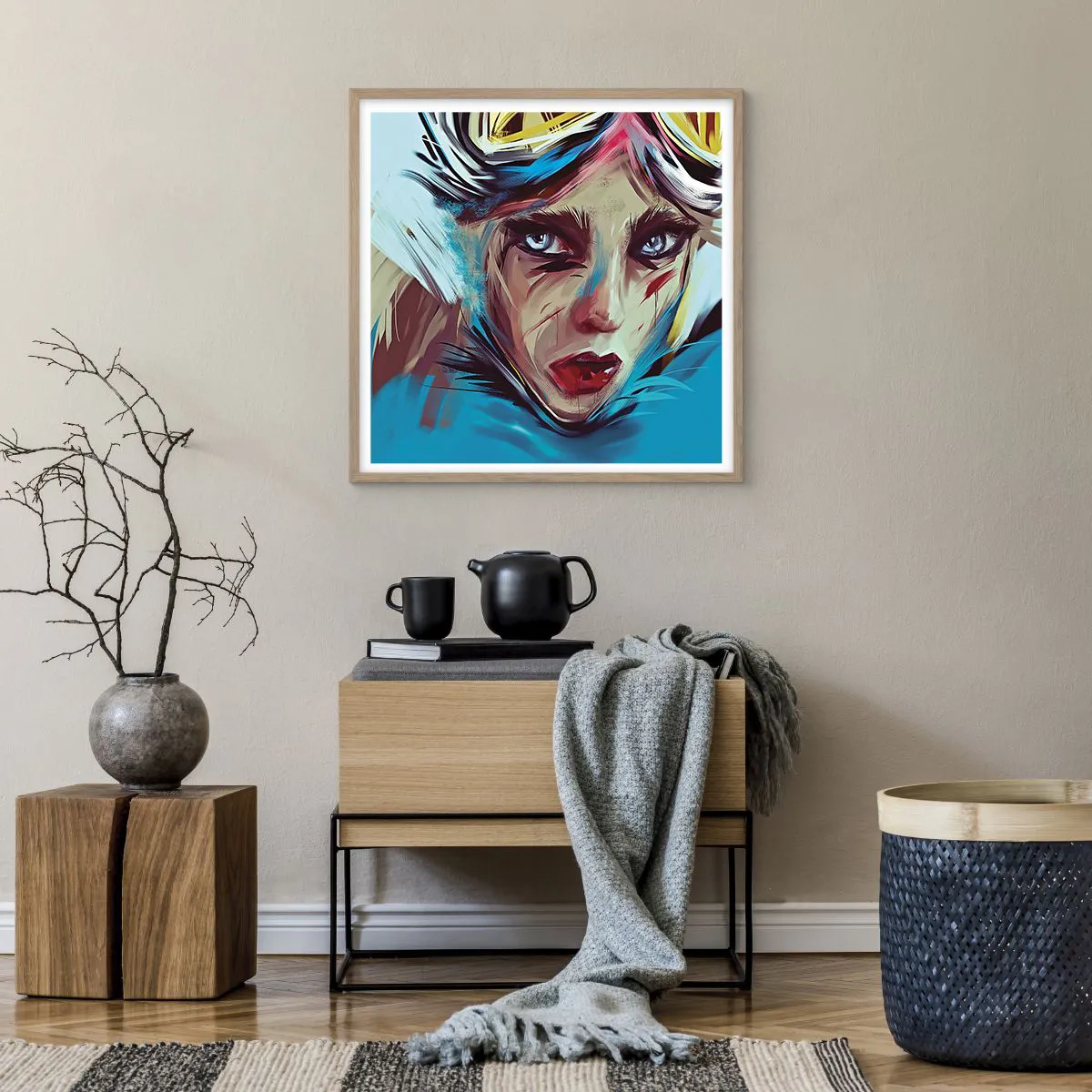 Poster in light oak frame - Road Mistress - 60x60 cm