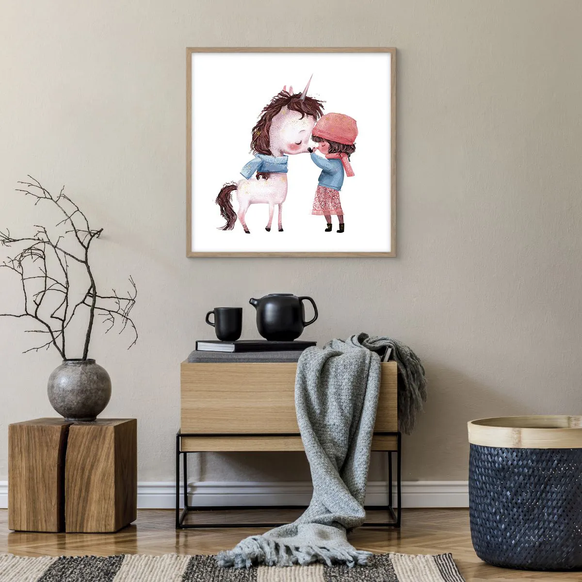 Pôster com moldura de carvalho claro - Conto do inverno - 60x60 cm