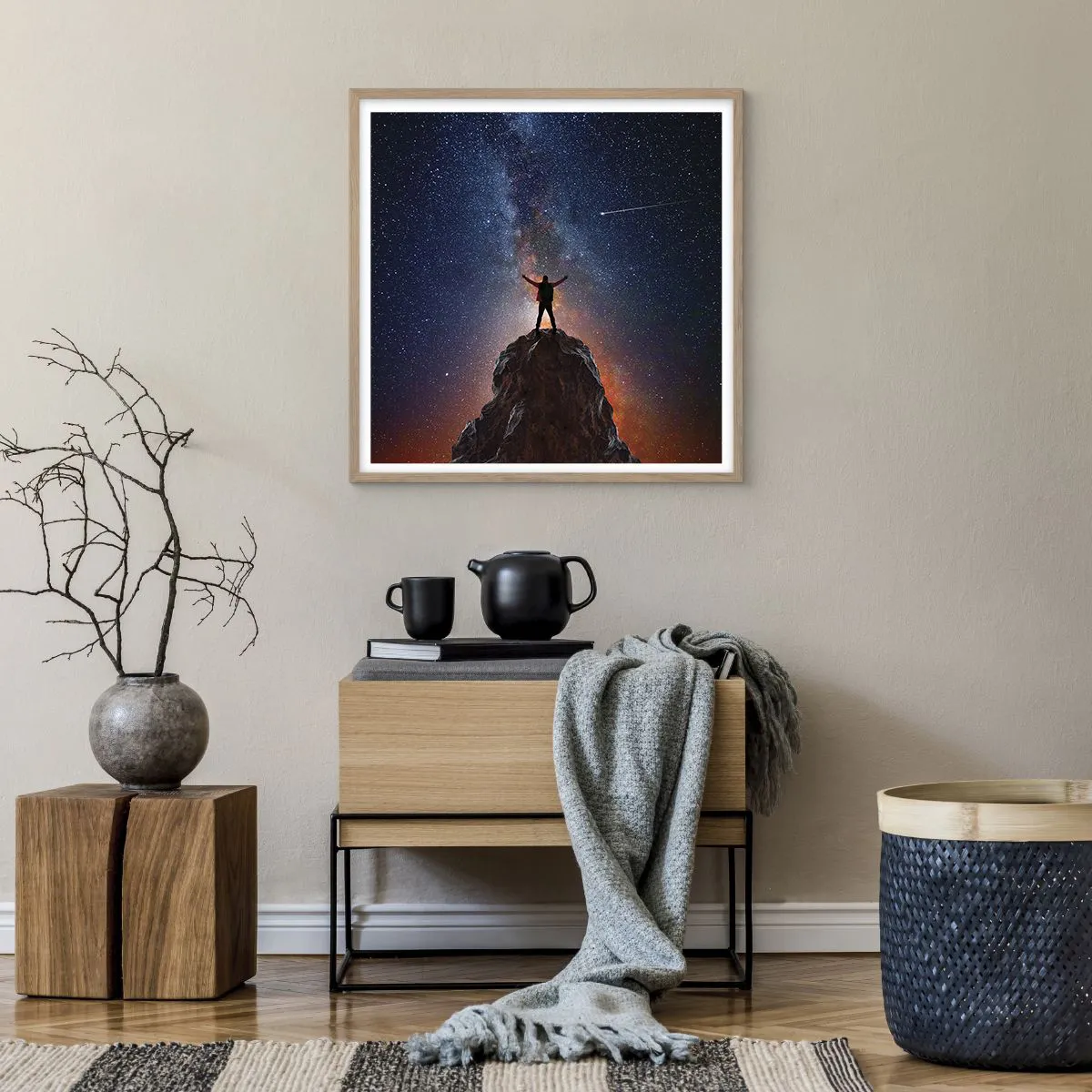 Poster in einem Rahmen aus heller Eiche - Die Macht ist mit mir! - 60x60 cm