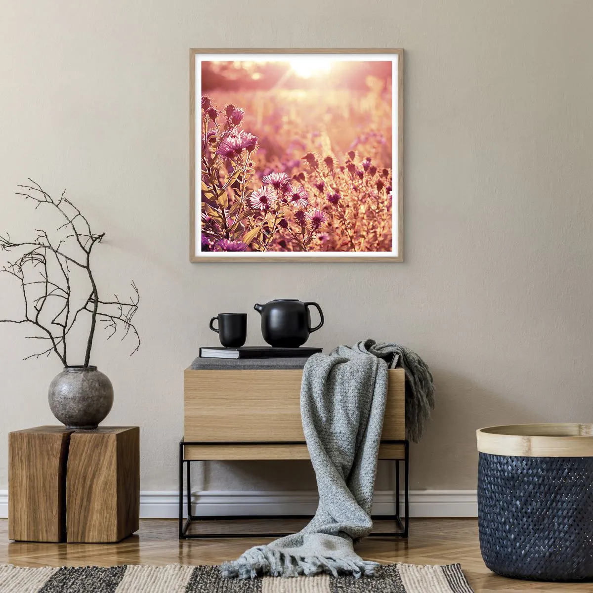 Poszter világos tölgy keretben - A nyár elmúlás előtt - 60x60 cm