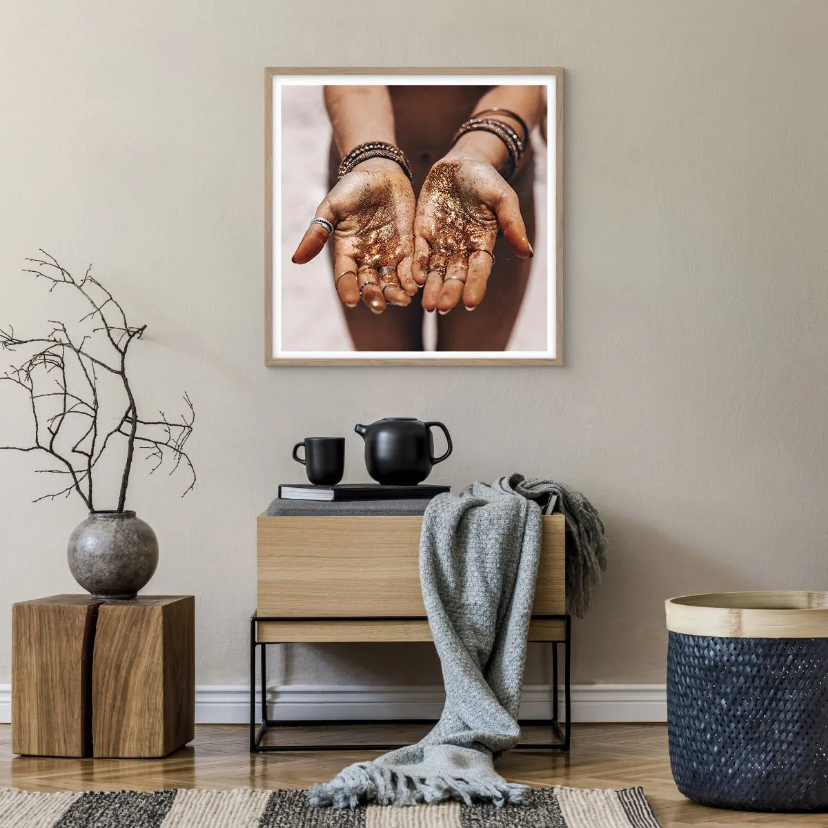 Affisch i ram av ljusek - Gåva för dig - 60x60 cm