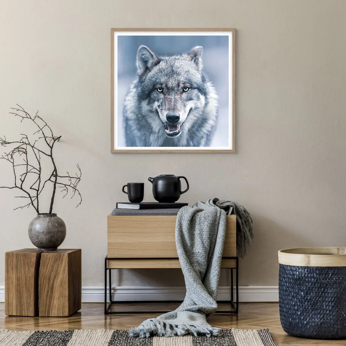 Affiche dans un chêne clair - Poster - Relèverez-vous le défi ? - 60x60 cm