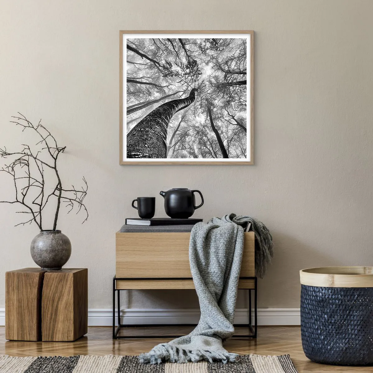 Poszter világos tölgy keretben - Verseny a fény felé - 60x60 cm