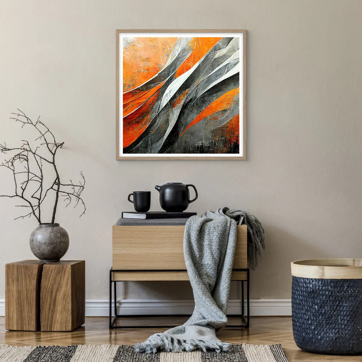 Plakat w ramie jasny dąb - Żar i chłód - 60x60 cm