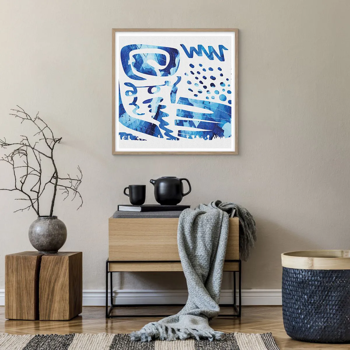 Poster in light oak frame - Return to the Roots - 60x60 cm