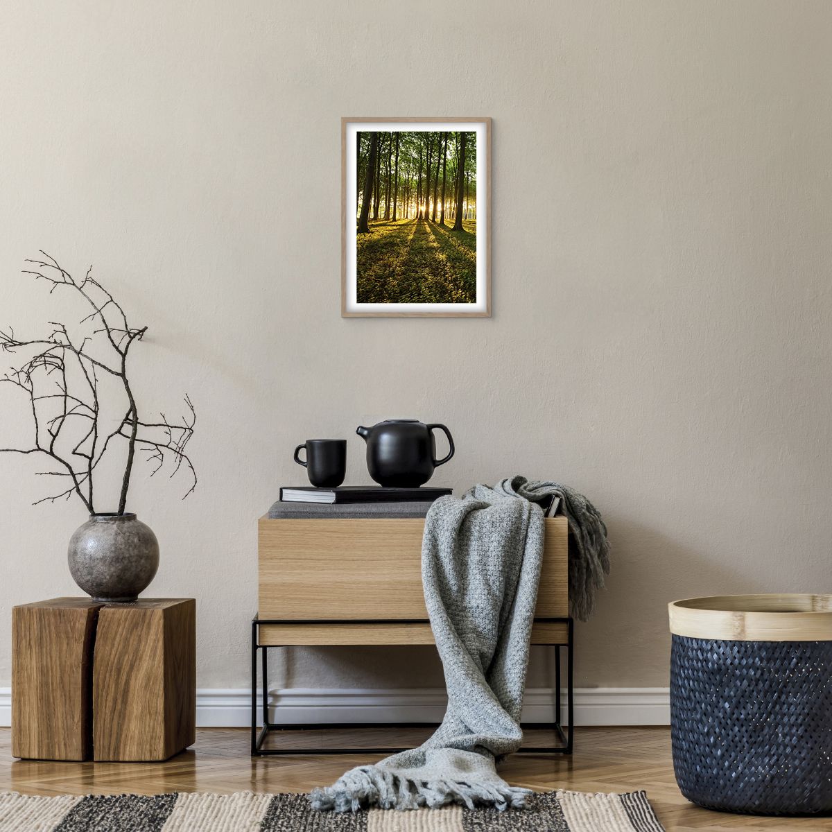 Affiche dans un chêne clair Paysage, Affiche dans un chêne clair Forêt, Affiche dans un chêne clair La Nature, Affiche dans un chêne clair Des Arbres, Affiche dans un chêne clair Rayons Du Soleil