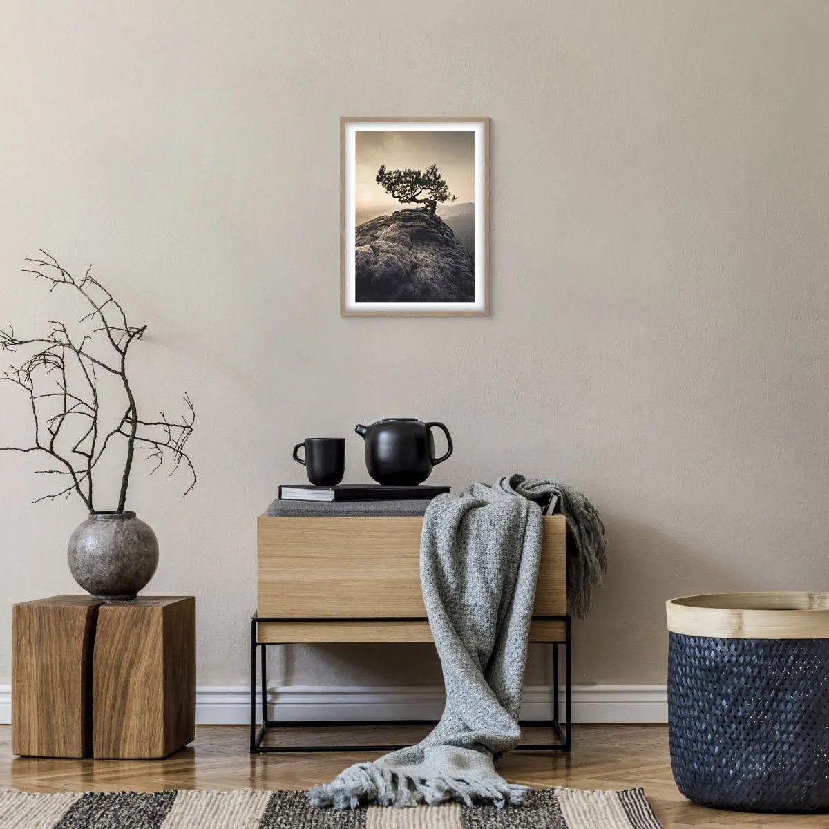 Poster in light oak frame - Life Always Wins - 30x40 cm