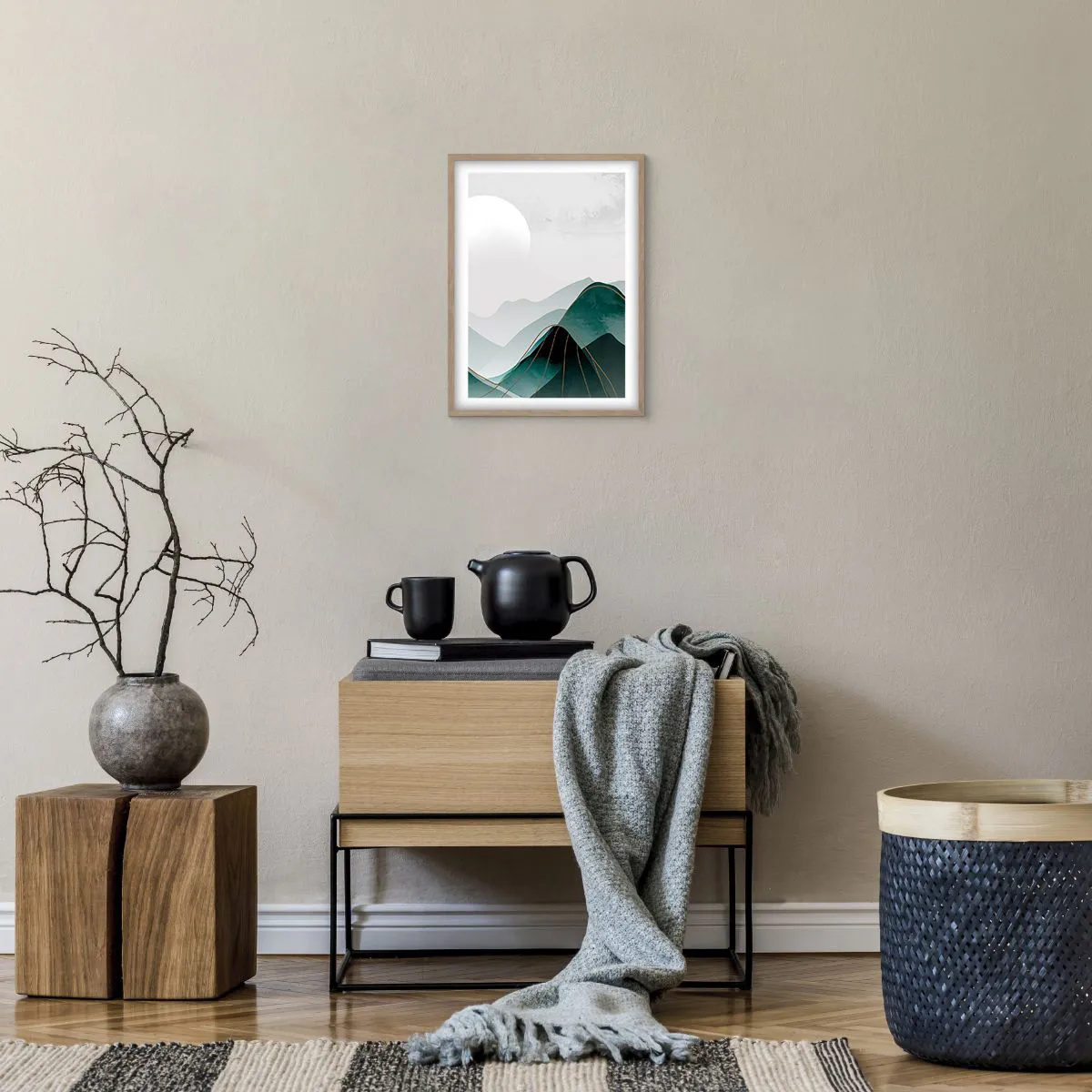 Plakat i ramme af lyst egetræ - I fuld majestæt - 30x40 cm