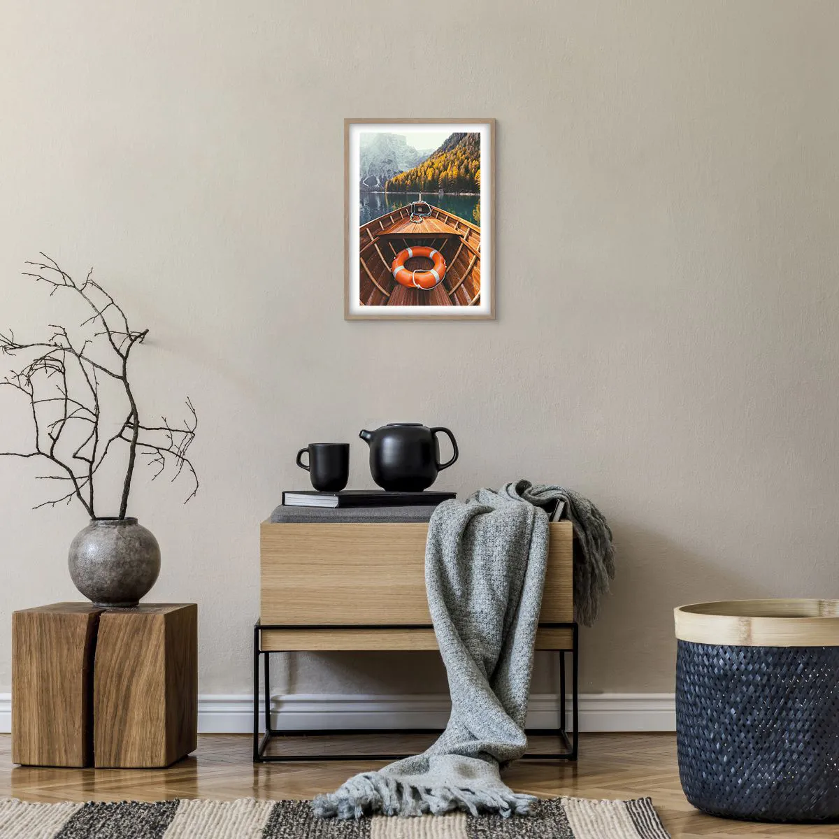 Plakát v rámu světlý dub - Horská túra - 30x40 cm