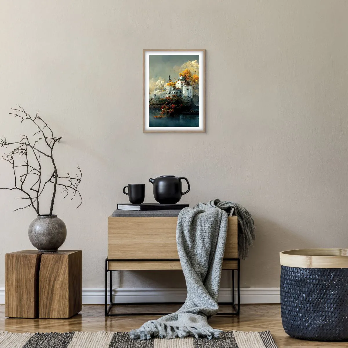 Een poster in een licht eiken lijst - Het begin van een romantisch verhaal - 30x40 cm