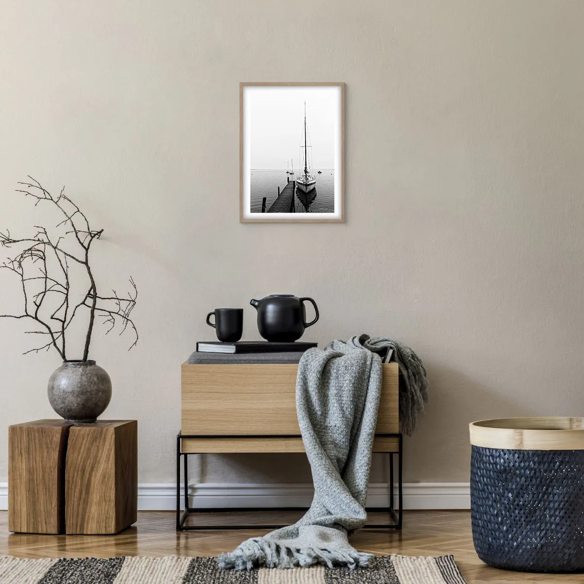 Poszter világos tölgy keretben - Indulásra készen - 30x40 cm