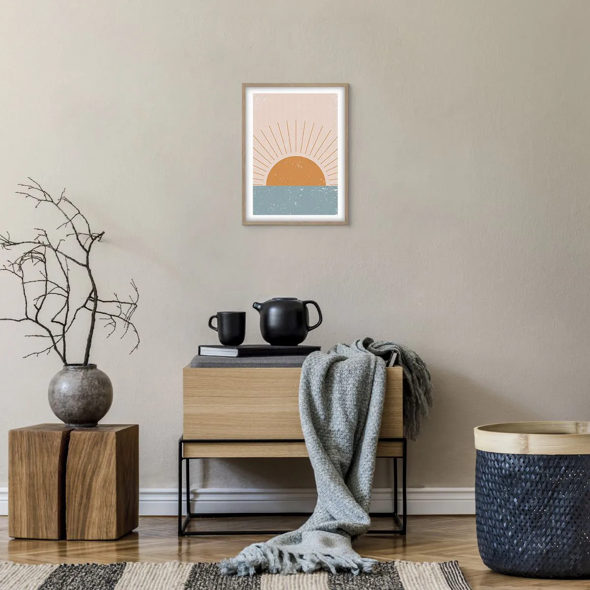 Plakat i ramme af lyst egetræ - Et dagligt mirakel - 30x40 cm