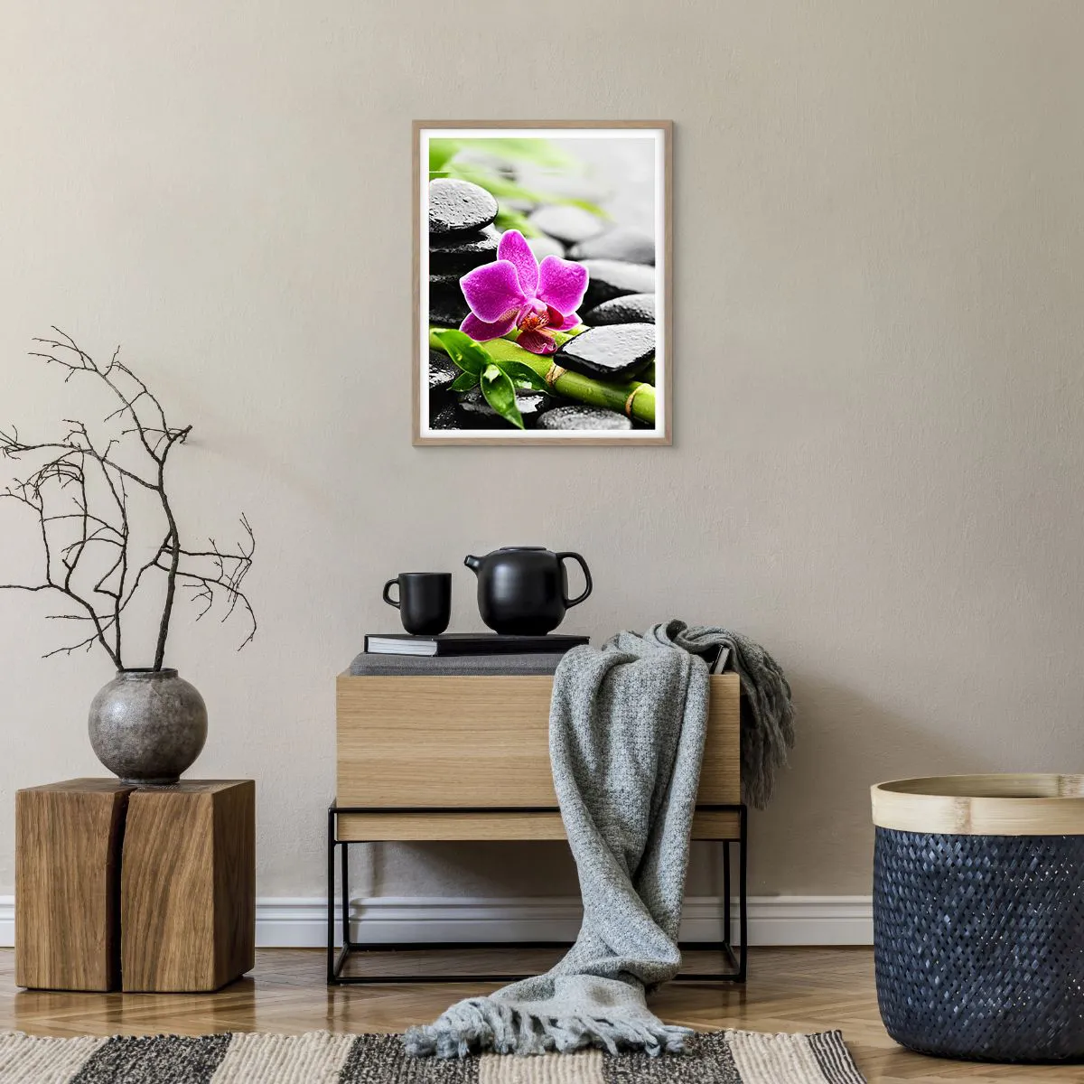 Poster in einem Rahmen aus heller Eiche - In ruhiger Balance - 40x50 cm